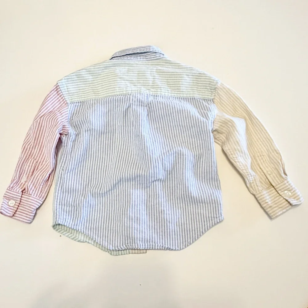 Baby Gap Striped Oxford Dress Shirt Boys Size 3 Years 3T Preppy Button Down